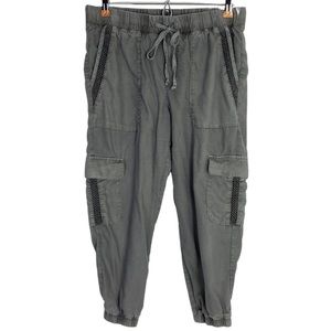 Cloth & Stone Tencel Cargo Pocket Cropped Joggers Womens Small Gray Crop Pants